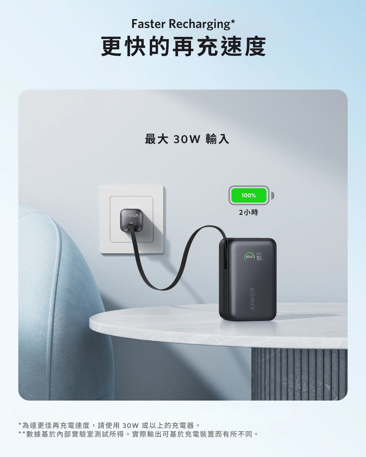 Anker Nano Power Bank (10K, 45W, Built-In Retractable USB-C Cable) 10000mAh 行動電源