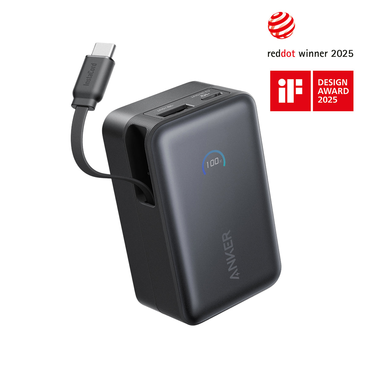 Anker Nano Power Bank (10K, 45W, Built-In Retractable USB-C Cable) 10000mAh 行動電源