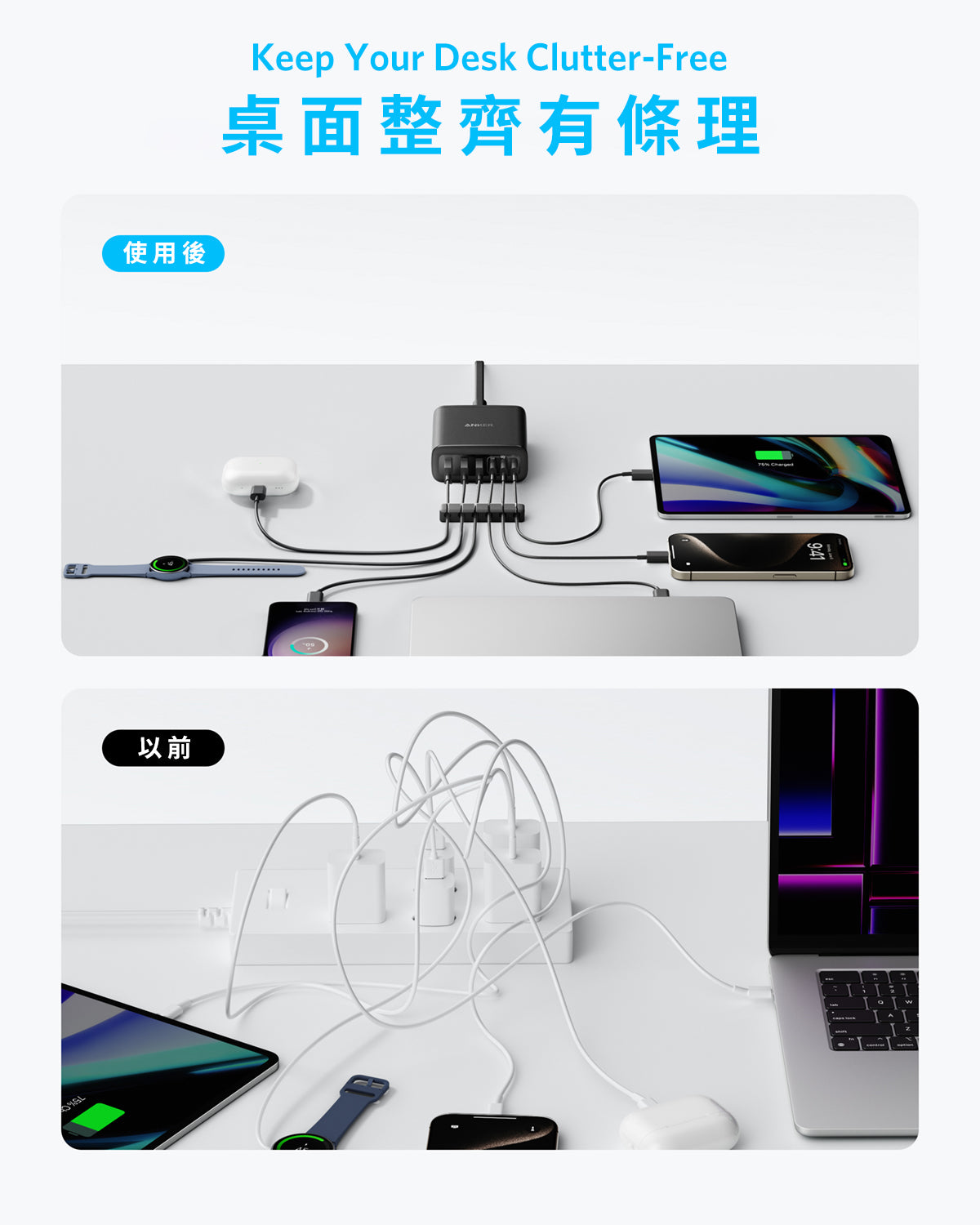 Anker Charger (112W, 6 Ports) 112W Max 6輸出桌上充電器
