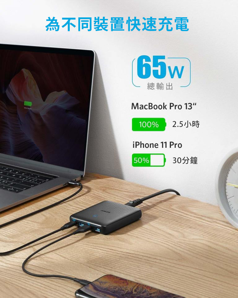 Anker Anker PowerPort Atom III Slim (Four Port) 桌上充電器