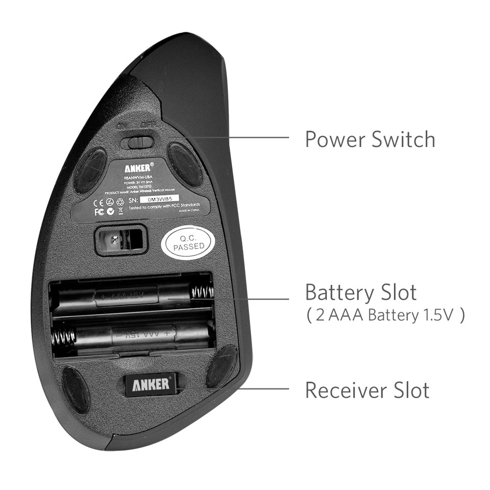 Anker 2.4G 人體工學直立式無線滑鼠