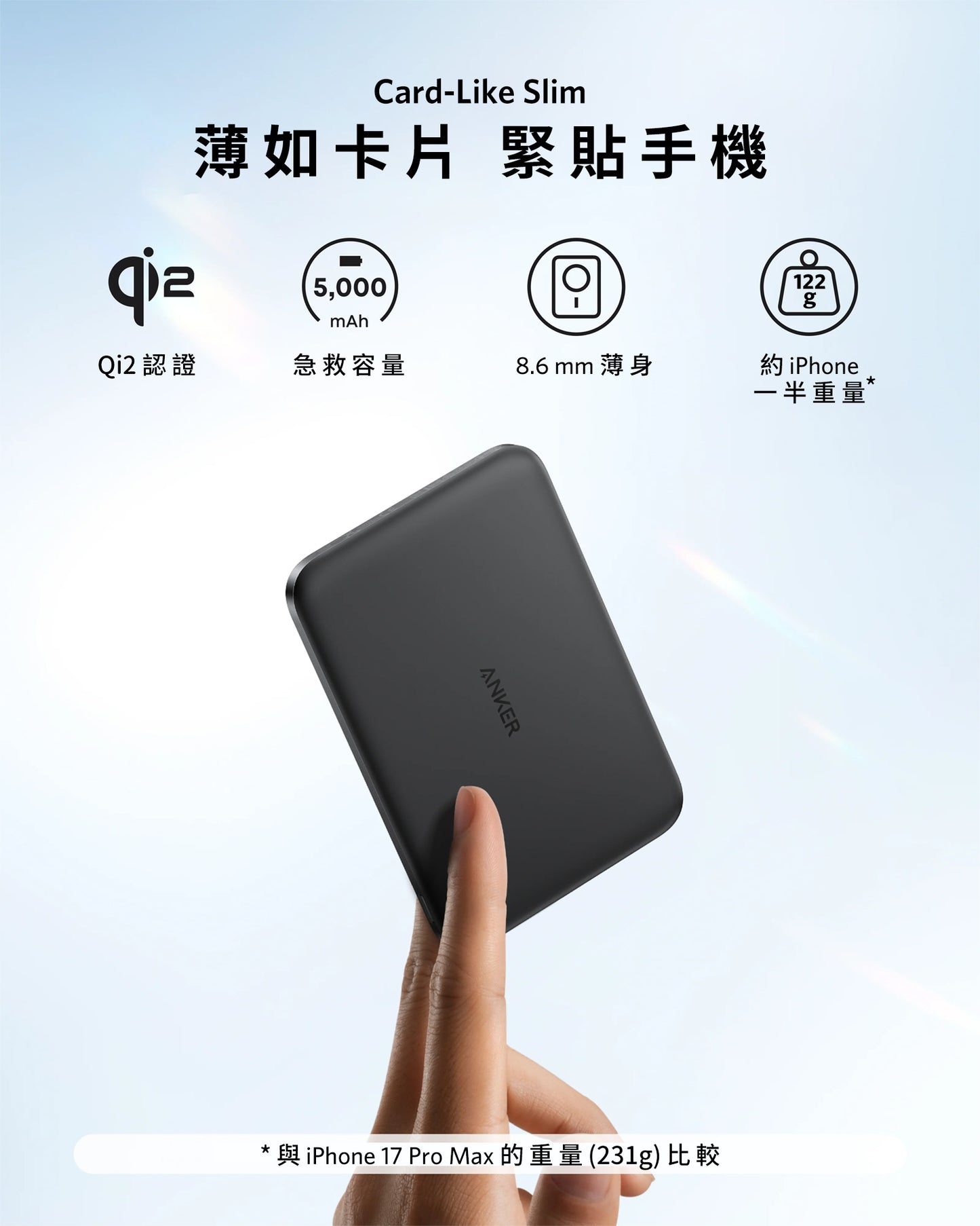Anker Nano Power Bank (5K, MagGo, Slim) 5,000mAh 行動電源