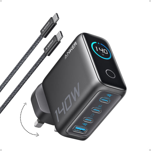 Anker Charger (140W, 4-Port, PD 3.1) 4輸出牆插充電器連 USB-C 充電線