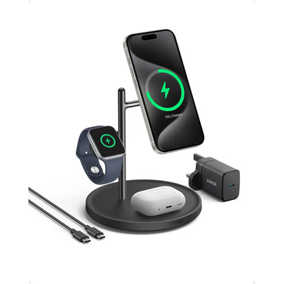 Anker MagGo Wireless Charging Station (3-in-1 Stand) Qi2 三合一無線充電器