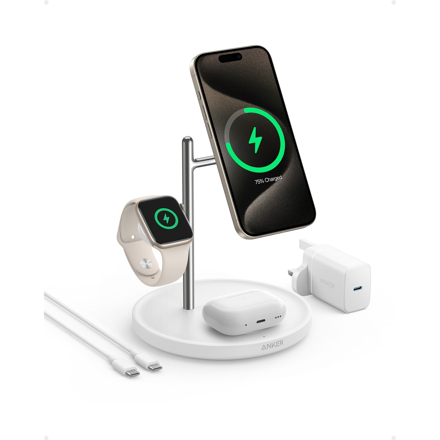 Anker MagGo Wireless Charging Station (3-in-1 Stand) Qi2 三合一無線充電器